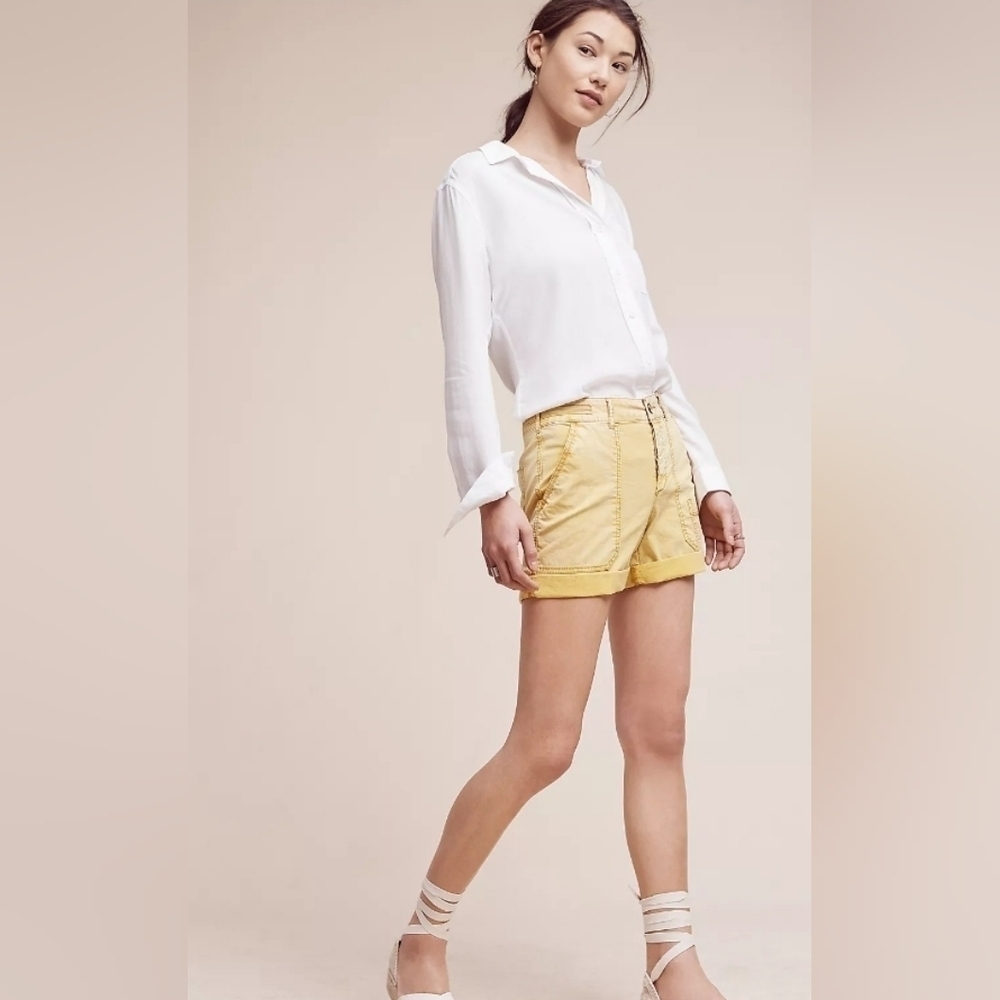 Anthropologie Hei The Wanderer Womens Shorts Cargo Light Gold Size 28